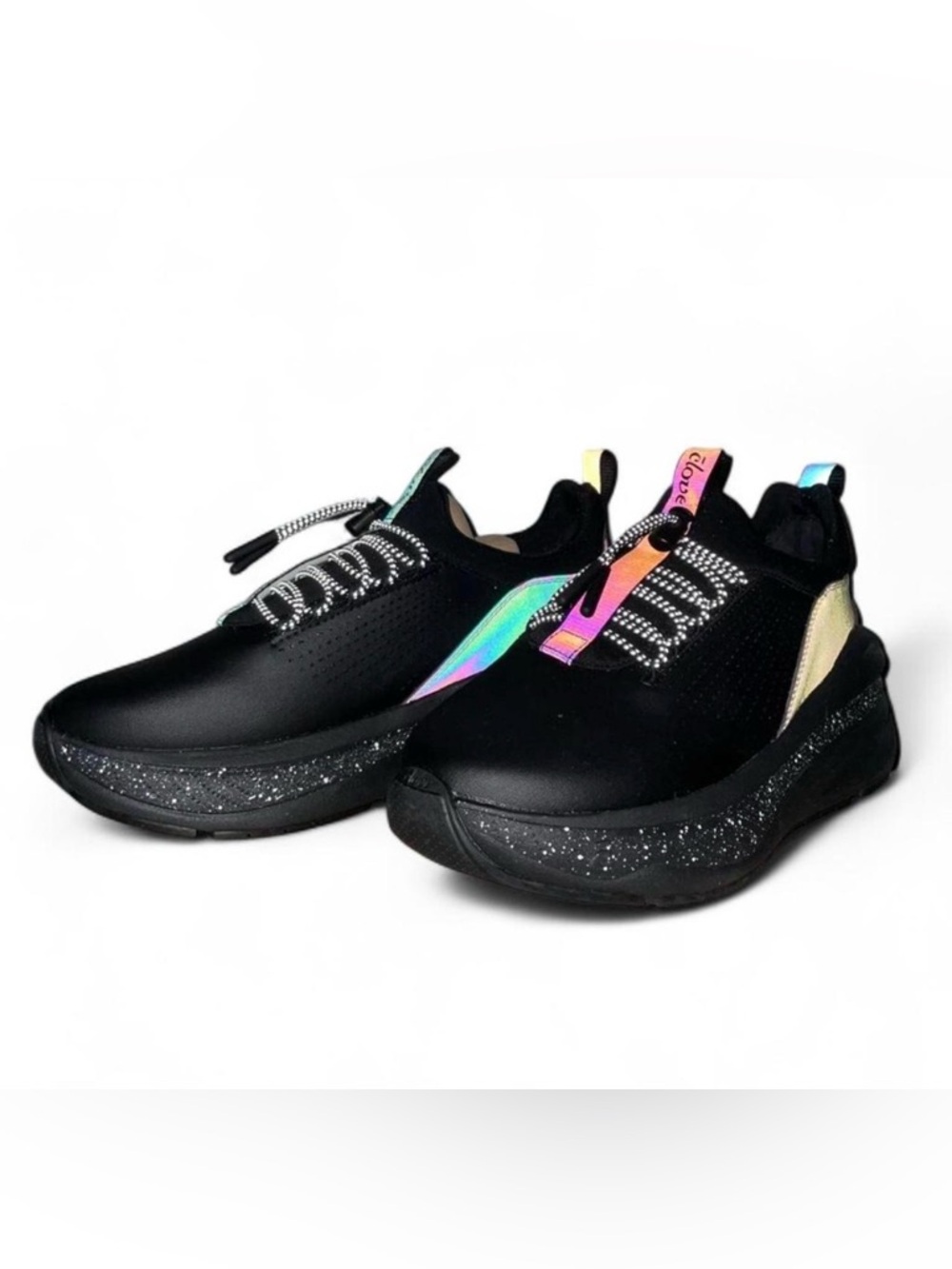 Clove Forte Waterproof Walking Sneakers - Onyx Flash 🖤🌈